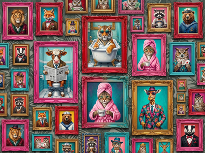 The Wild Salon Wallpaper Mural — Eclectic Animal Gallery