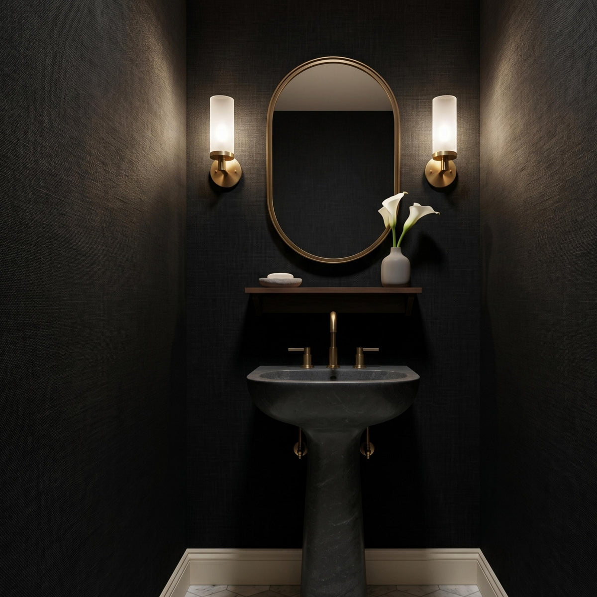 Black Grasscloth Texture Peel and Stick Wallpaper, Moody Dark Academia Home Decor, Modern Masculine Office Interior Design