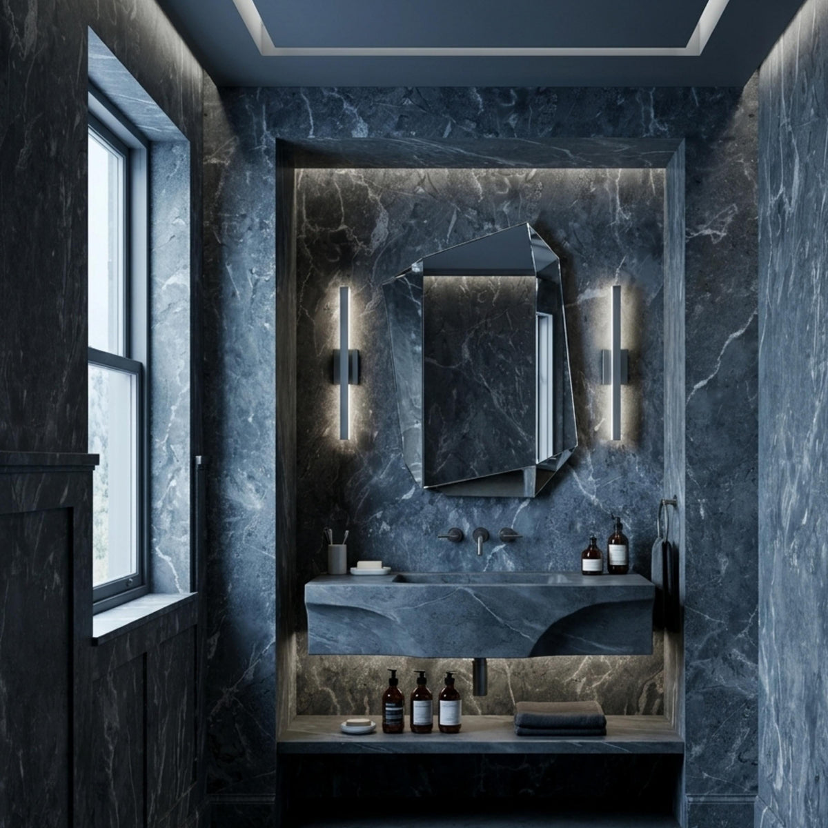 Dark Grey Marble Pattern Wallpaper Mural, Modern Luxury Stone Wall Decor, Minimalist Industrial Accent Wall