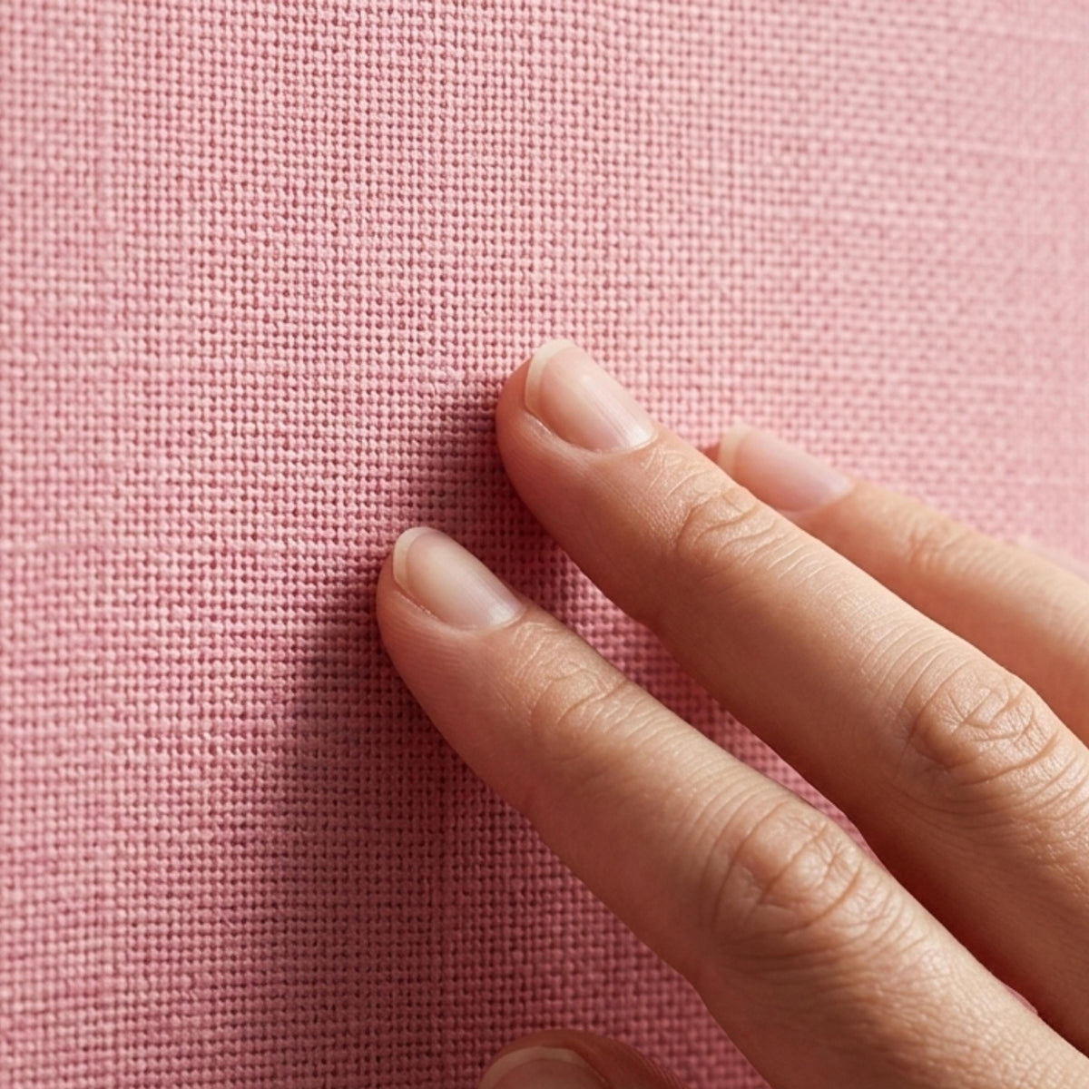 Pink Linen Texture Wallpaper, Faux Grasscloth Fabric Wall Mural, Modern Nursery Decor, Minimalist Pastel Home Aesthetic