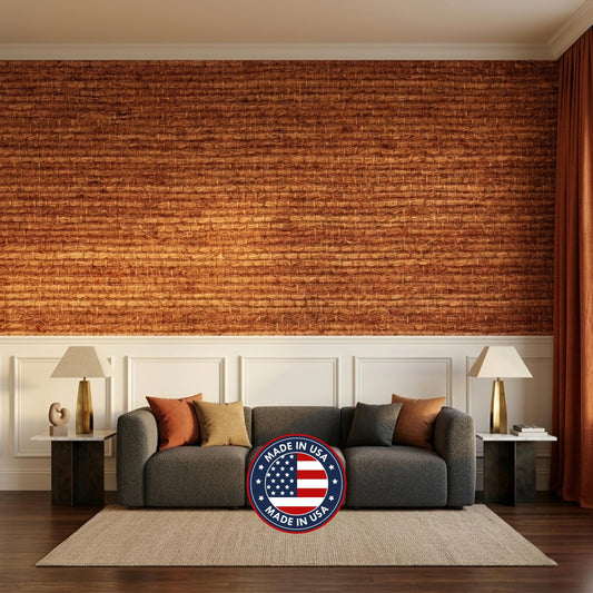Rustic Woven Grasscloth Texture Wallpaper, Natural Organic Wall Decor, Modern Living Room Accent