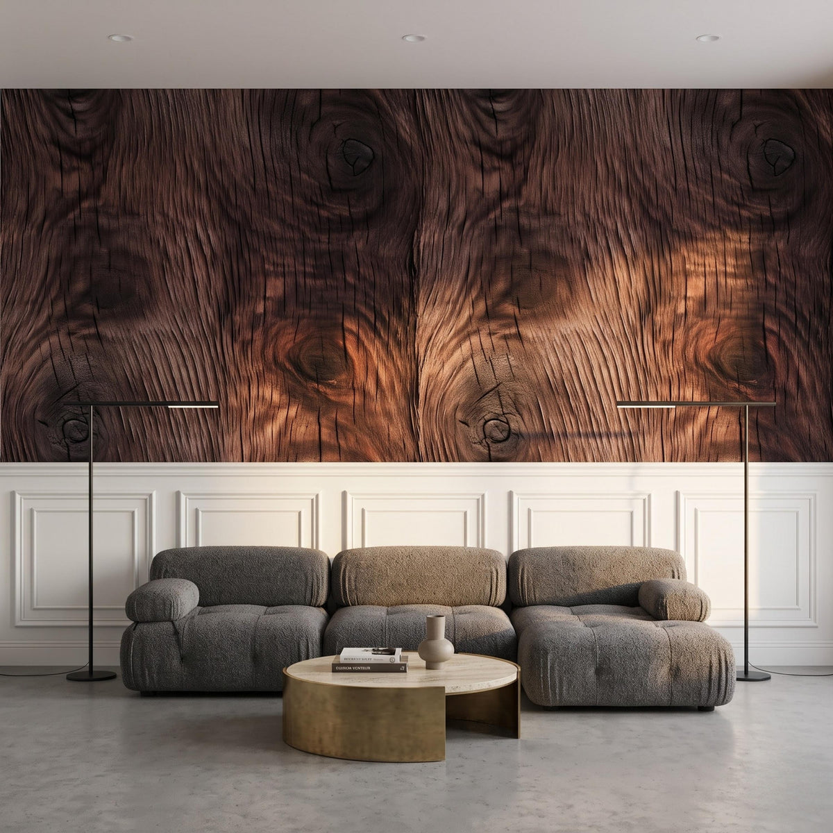 Rustic Dark Wood Grain Wallpaper Mural, Walnut Texture Wall Decor, Modern Farmhouse Cabin Aesthetic, Masculine Office Accent Wall