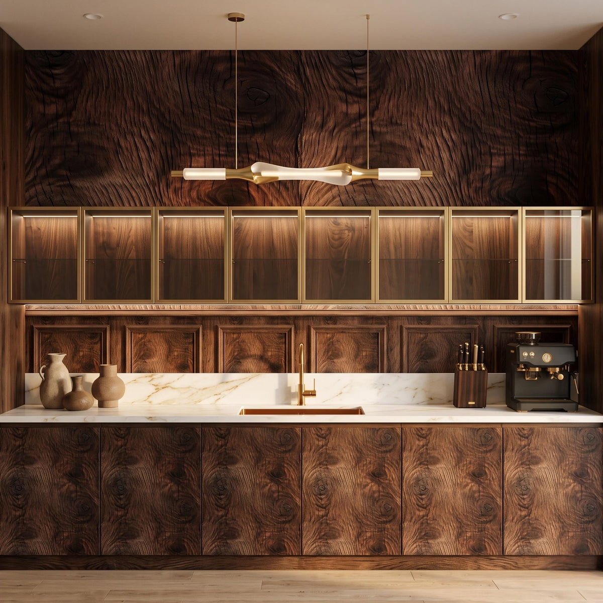 Rustic Dark Wood Grain Wallpaper Mural, Walnut Texture Wall Decor, Modern Farmhouse Cabin Aesthetic, Masculine Office Accent Wall