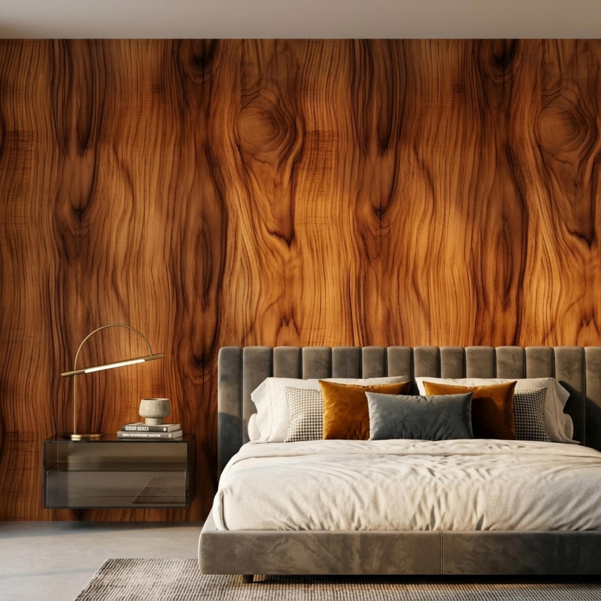 Rustic Wood Grain Texture Wallpaper, Cafe Interior Decor ,Modern Farmhouse Wall Mural, Large Natural Wood Accent Wall Covering