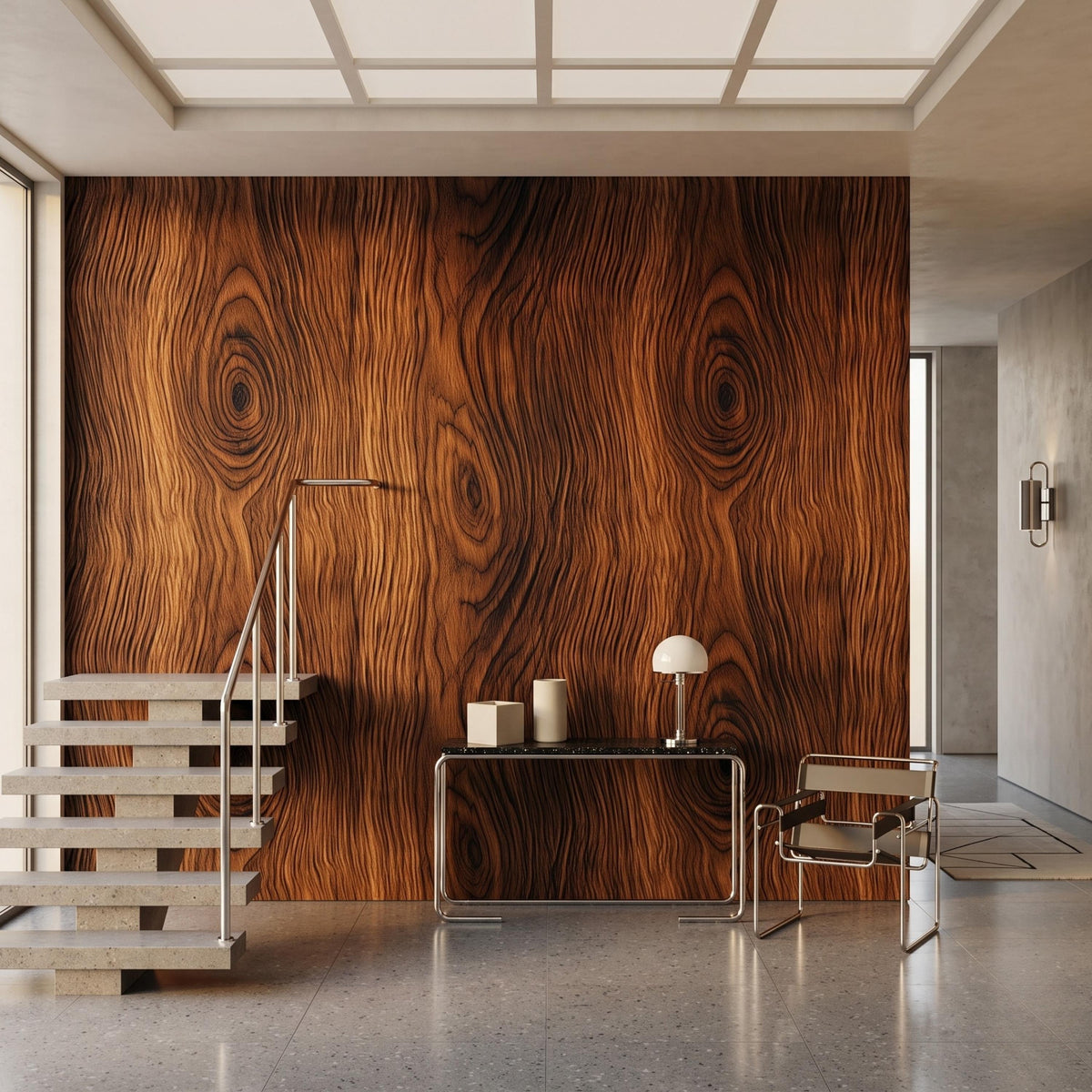 Rustic Brown Wood Grain Wallpaper Mural, Modern Cabin Wall Decor, Organic Texture Office Accent, Farmhouse Faux Wood Look Peel and Stick