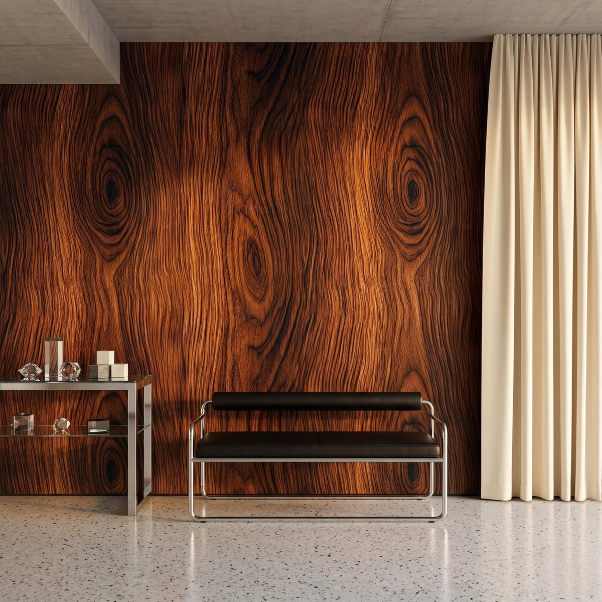 Rustic Brown Wood Grain Wallpaper Mural, Modern Cabin Wall Decor, Organic Texture Office Accent, Farmhouse Faux Wood Look Peel and Stick