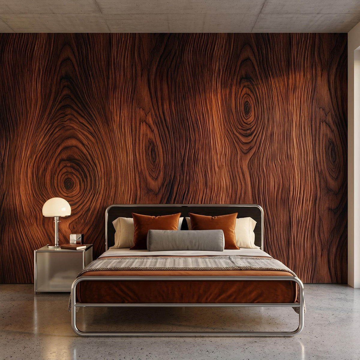 Rustic Brown Wood Grain Wallpaper Mural, Modern Cabin Wall Decor, Organic Texture Office Accent, Farmhouse Faux Wood Look Peel and Stick
