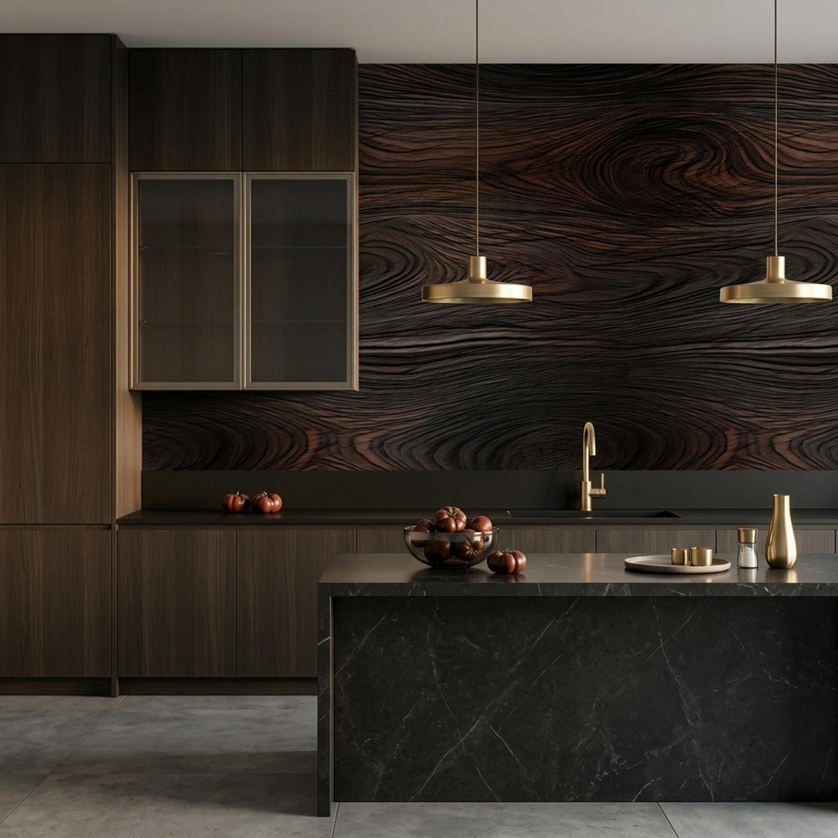 Dark Wood Grain Pattern Modern Peel and Stick Wallpaper, Sophisticated Office Decor, Dark Walnut Wood Wall Mural, Luxury Accent Wall
