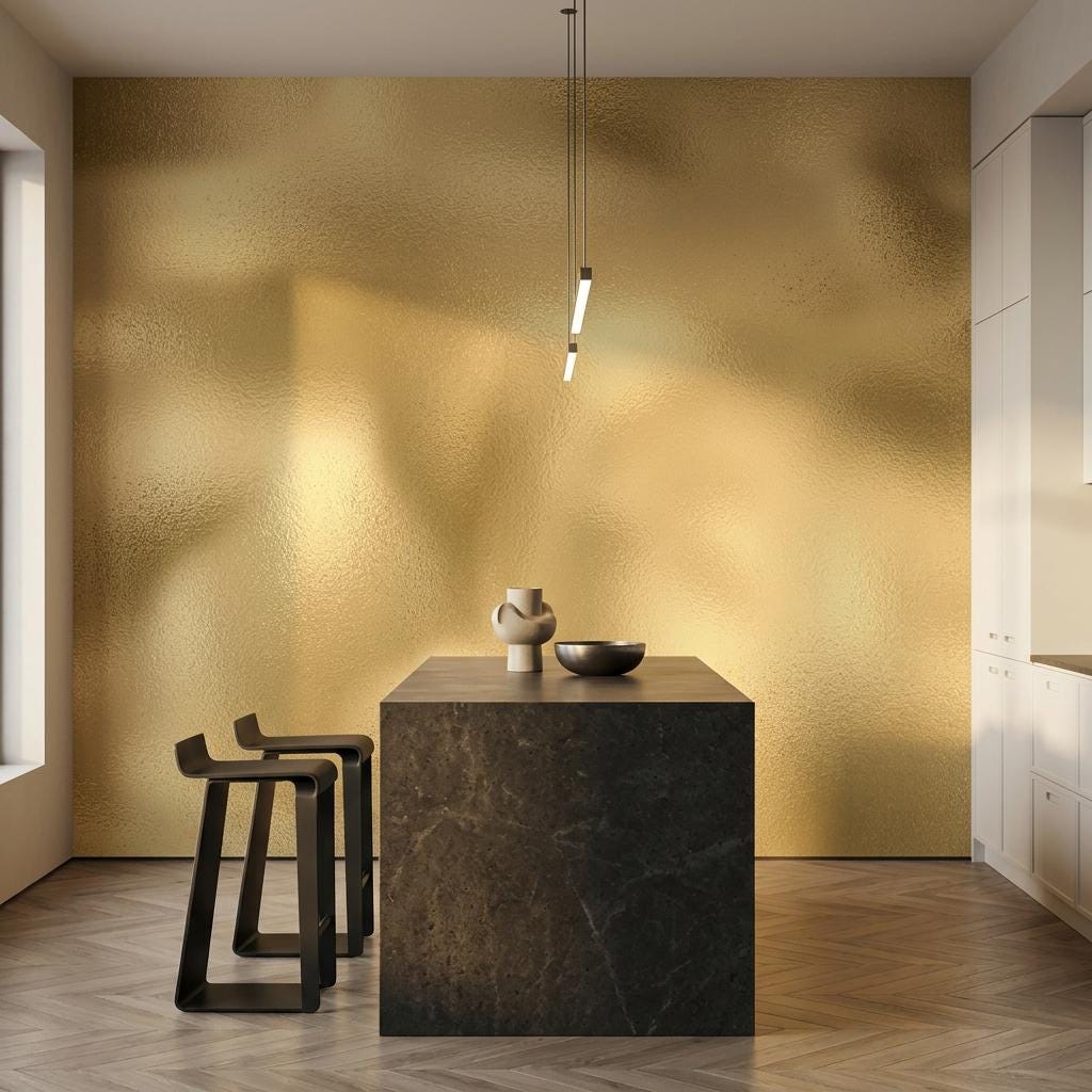 Metallic Gold Textured Wallpaper Peel and Stick Wall Mural, Modern Luxury Home Decor, Elegant Textured Accent Wall