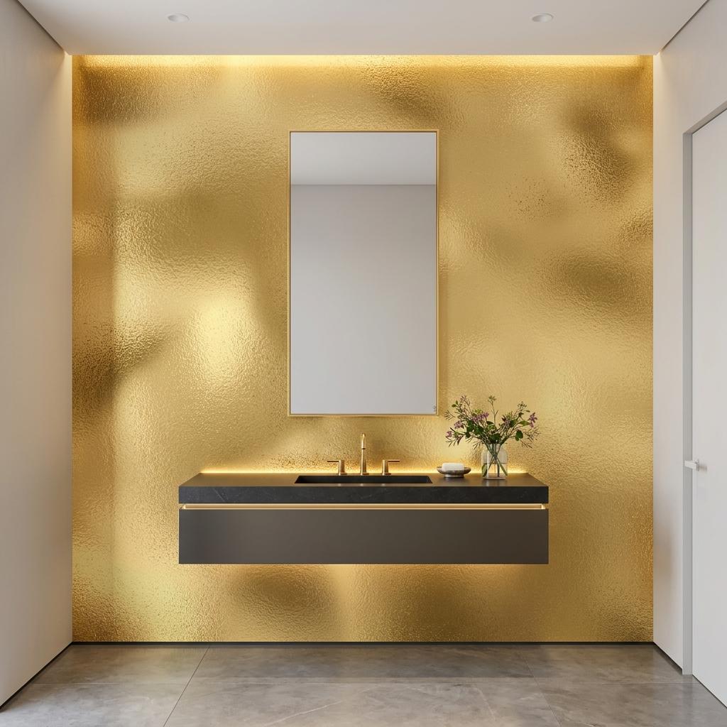 Metallic Gold Textured Wallpaper Peel and Stick Wall Mural, Modern Luxury Home Decor, Elegant Textured Accent Wall