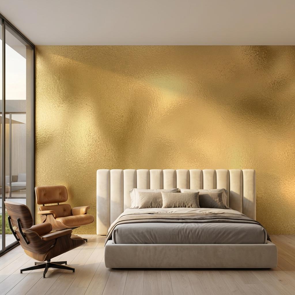 Metallic Gold Textured Wallpaper Peel and Stick Wall Mural, Modern Luxury Home Decor, Elegant Textured Accent Wall