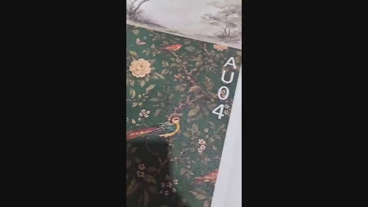 Dark Green Vintage Bird and Floral Chinoiserie Wallpaper, Moody Maximalist Wall Decor, Dark Academia Home Aesthetic