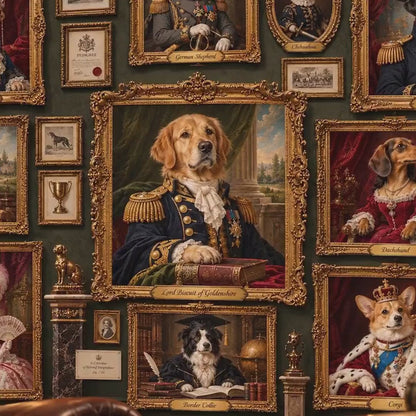 Custom Regal Pet Portrait, Renaissance Dog Painting, Dark Academia Decor (Digital Download)